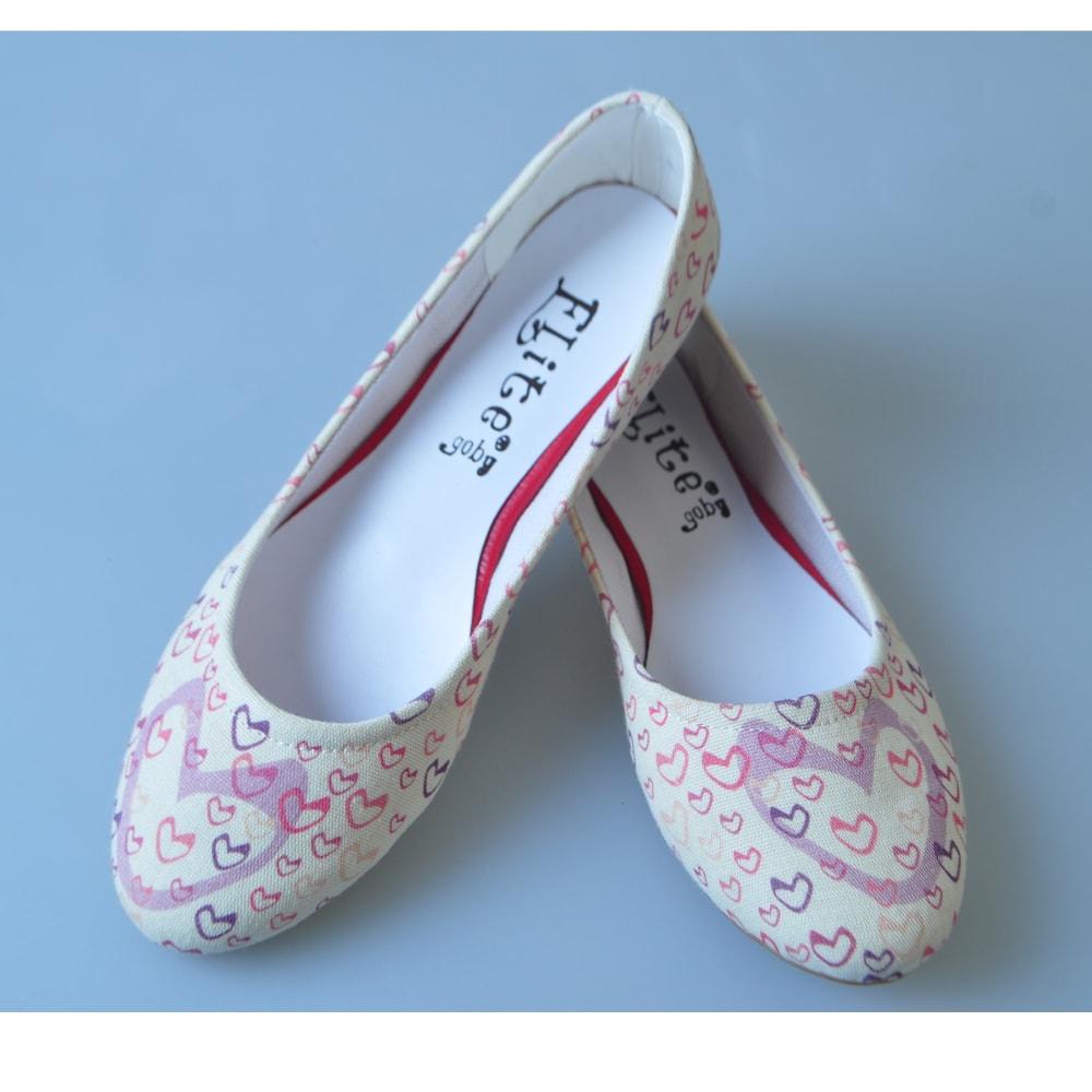 Cute Hearts Ballerinas Shoes 1112 (1405794123872)