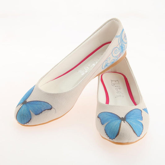 Blue Butterfly Ballerinas Shoes 1124 (1405794386016)
