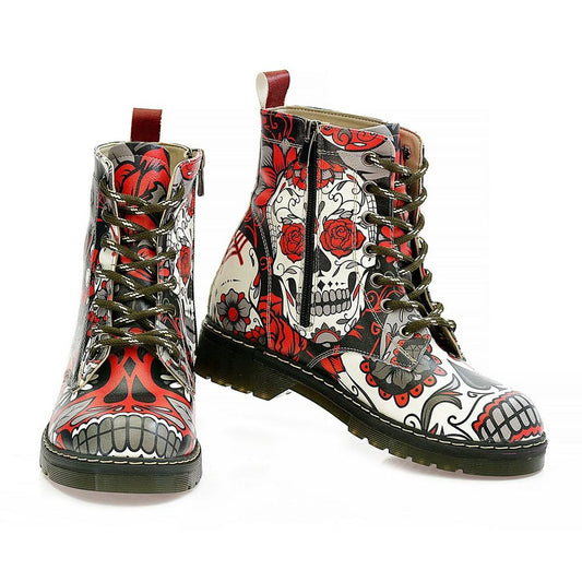 Rose Eyes Skull Long Boots AMAR108 (1329363550304)