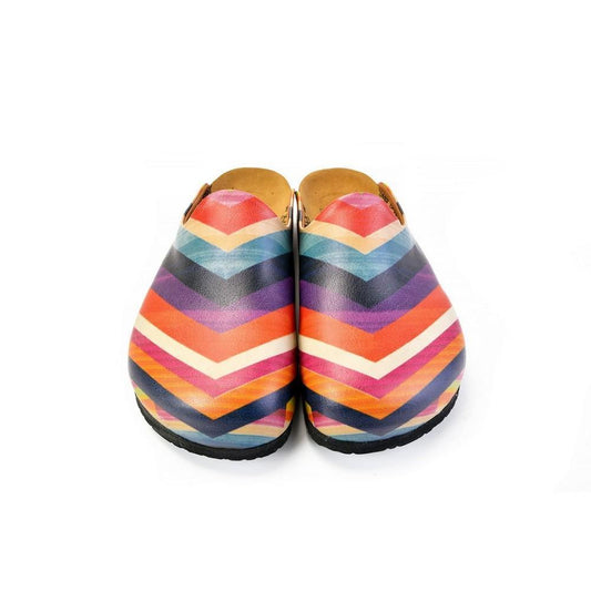 Orange & Pink Chevron Mule CAL1401 (774932562016)