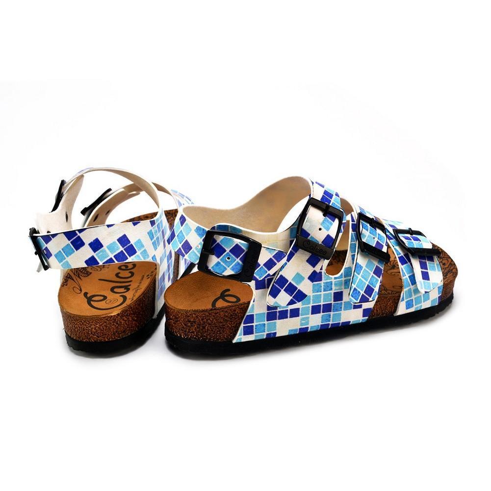 Blue, Dark Blue and Light Blue Color Square Patterned Clogs - CAL1903 (774934757472)