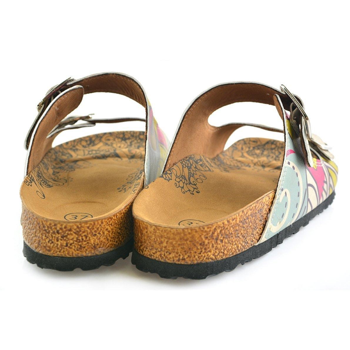 Blue & Pink Owl Two-Strap Buckle Sandal CAL205 (737682620512)