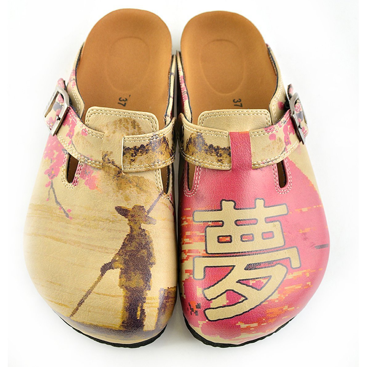 Red & Tan Chinese Clogs CAL320 (737681801312)