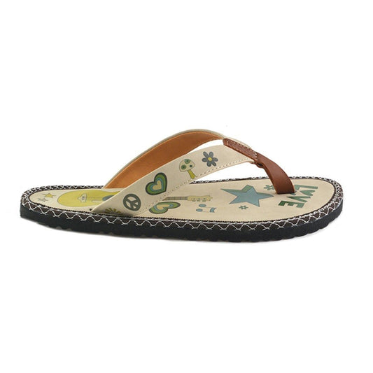 Green Peace Love Flip-Flop CAL406 (737681408096)