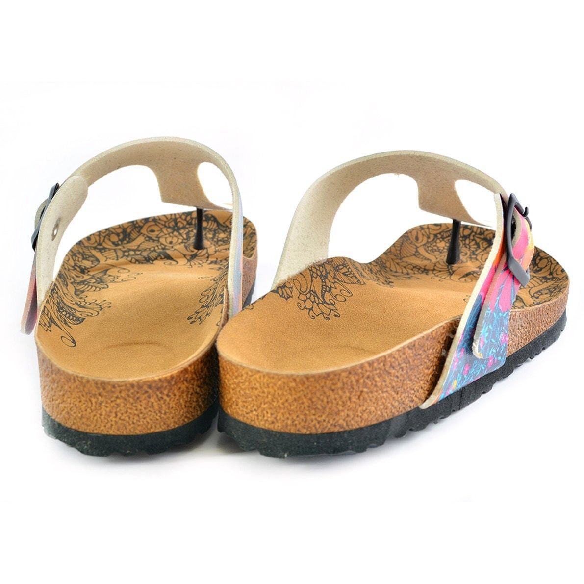 Yellow & Blue Meow T-Strap Sandal CAL517 (737680261216)