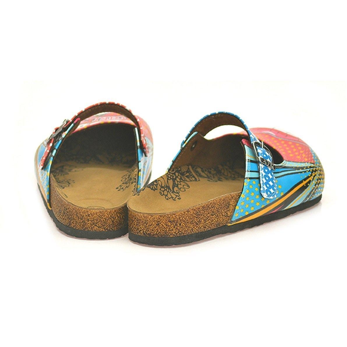 Red & Blue Good Girls Do Bad Things Clogs CAL801 (737679638624)