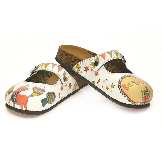 White & Orange Be Brave Clogs CAL807 (737679409248)