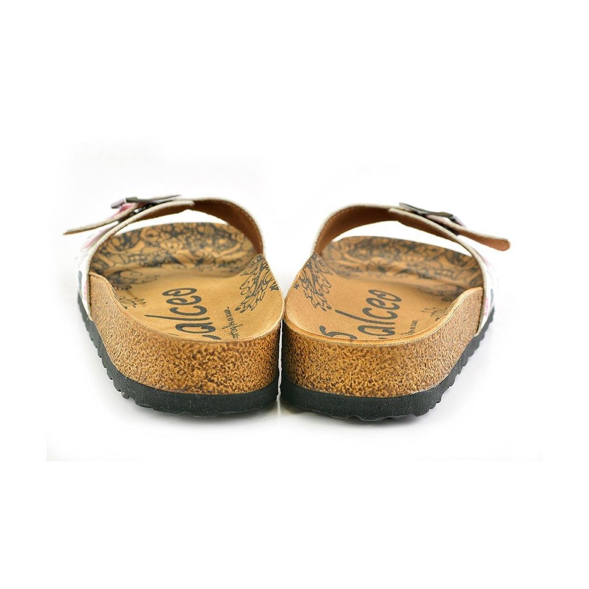 White & Red Cat Buckle-Accent Sandal CAL906 (737678950496)