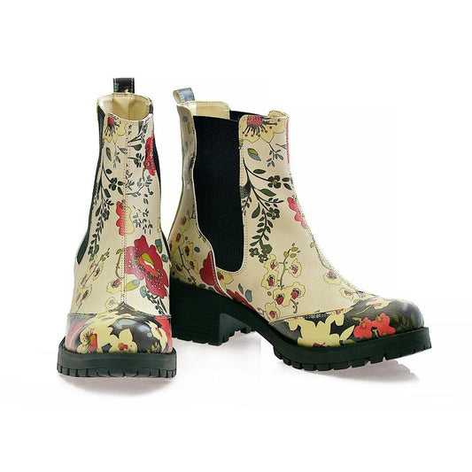 Flowers Short Boots LAS104 (1421187448928)