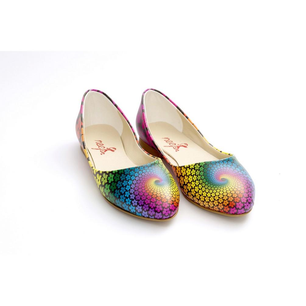 Colored Flowers Ballerinas Shoes NSS361 (770221965408)