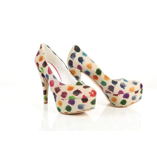 Colored Dots Heel Shoes PLT2020 (1421222051936)