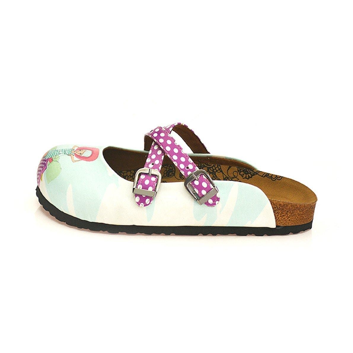 Fuchsia & White Bonjour Paris Cross-Strap Clogs WCAL125 (737673281632)