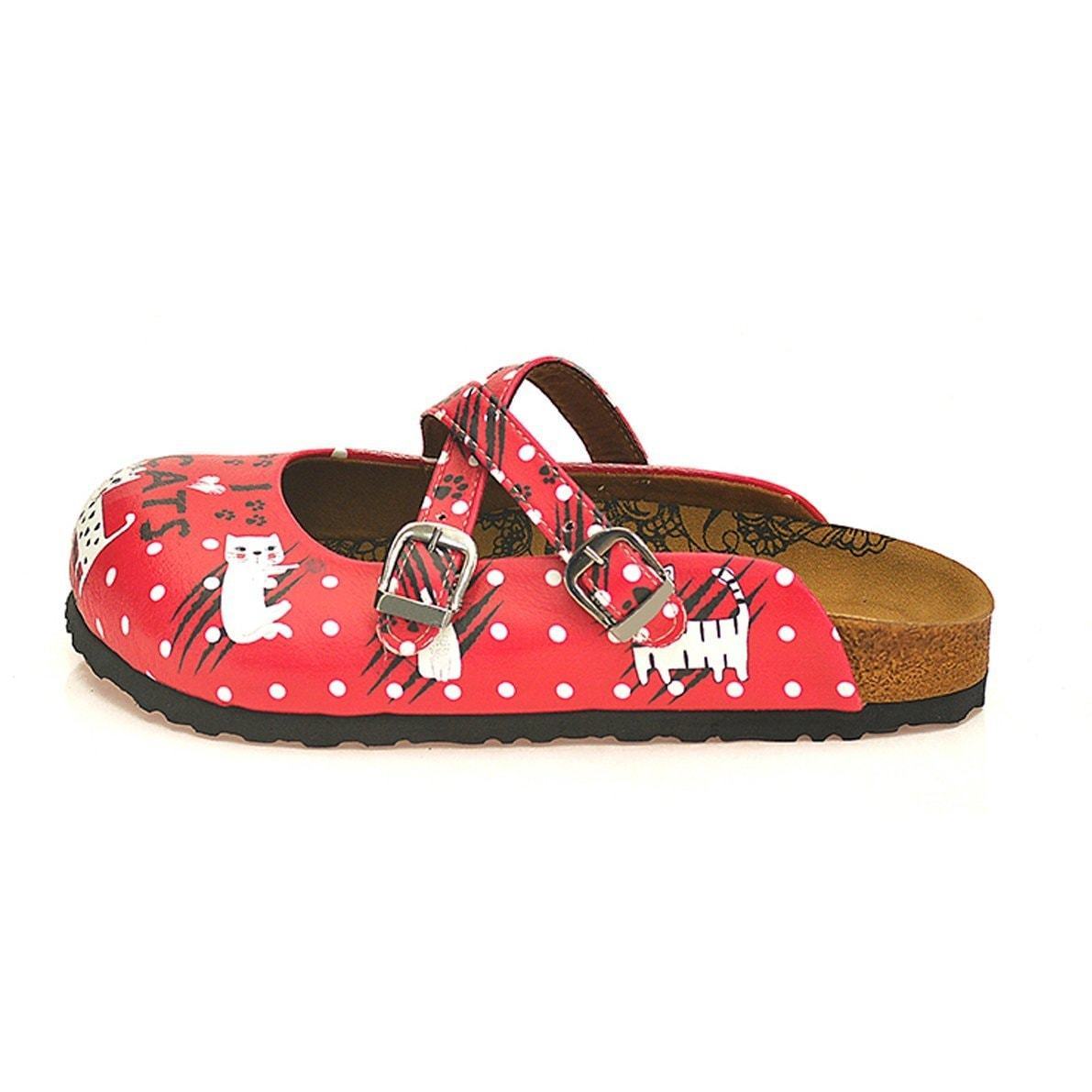 Red I Love Cats Cross-Strap Clogs WCAL132 (737699561568)