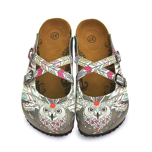 Gray Wild Free Owl Cross-Strap Clogs WCAL133 (737672953952)