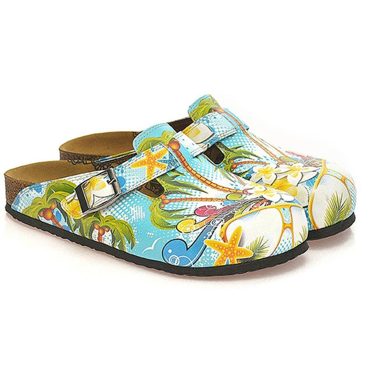 Blue & Yellow Tropical Clogs WCAL337 (737670561888)