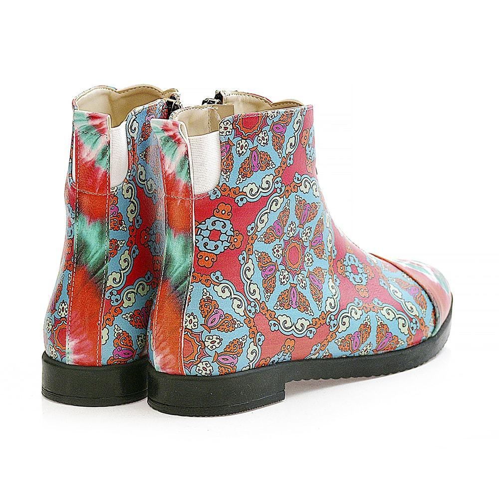 Colored Pattern Short Boots WFER115 (1405821583456)