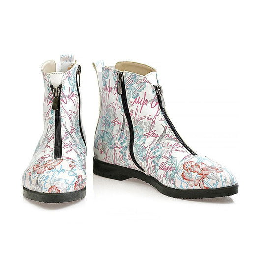 Flowers Short Boots WFER116 (1405821681760)