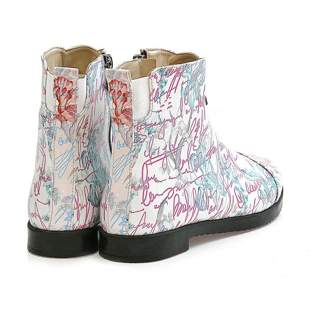 Flowers Short Boots WFER116 (1405821681760)