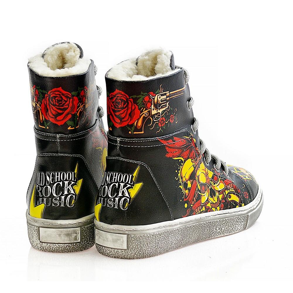 Old School Rock Music Short Boots WJAS124 (1421229949024)