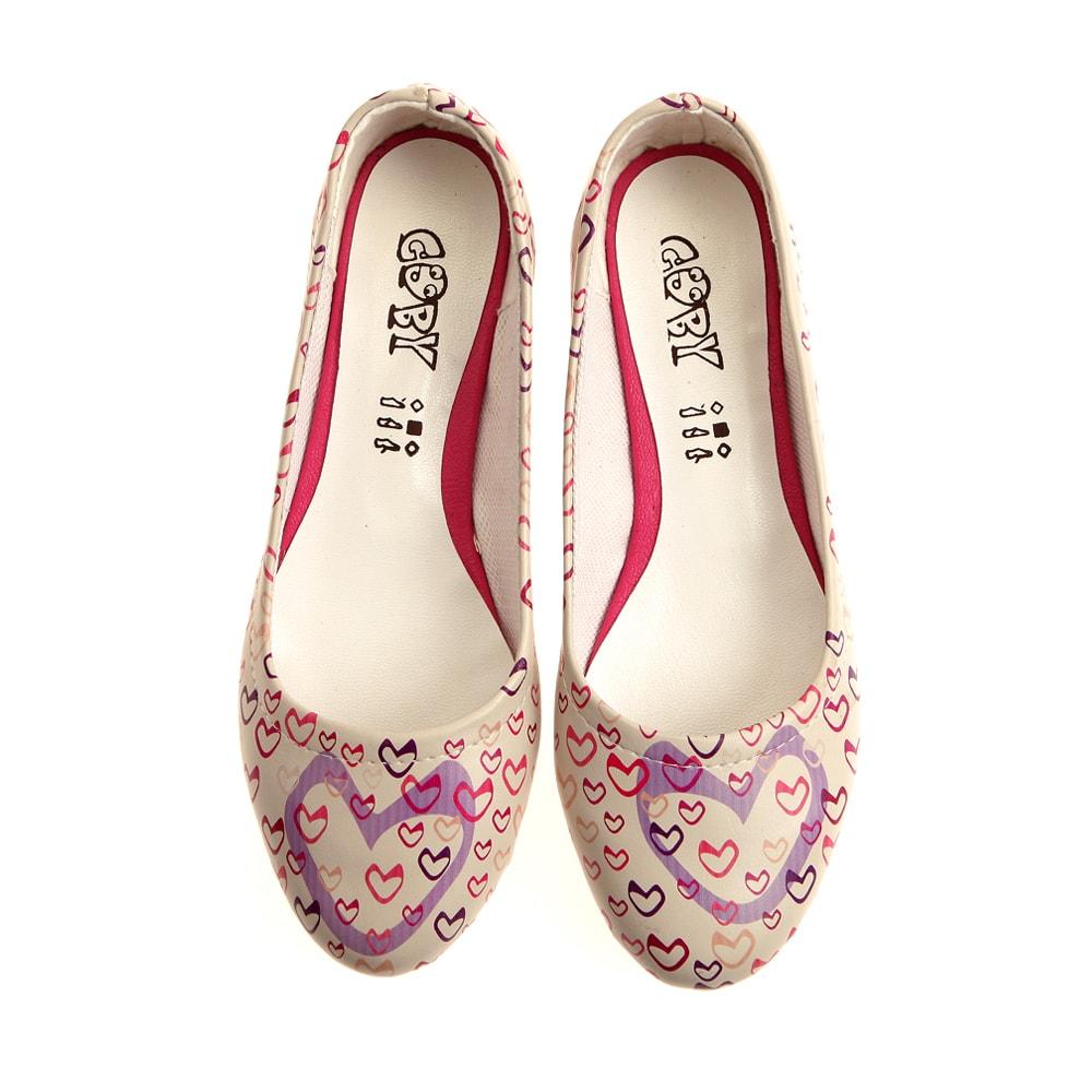 Cute Hearts Ballerinas Shoes 1010 (1405793402976)