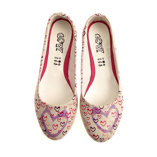 Cute Hearts Ballerinas Shoes 1010 (1405793402976)
