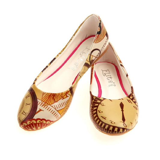 Retro Clock Ballerinas Shoes 1011 (2198970466400)