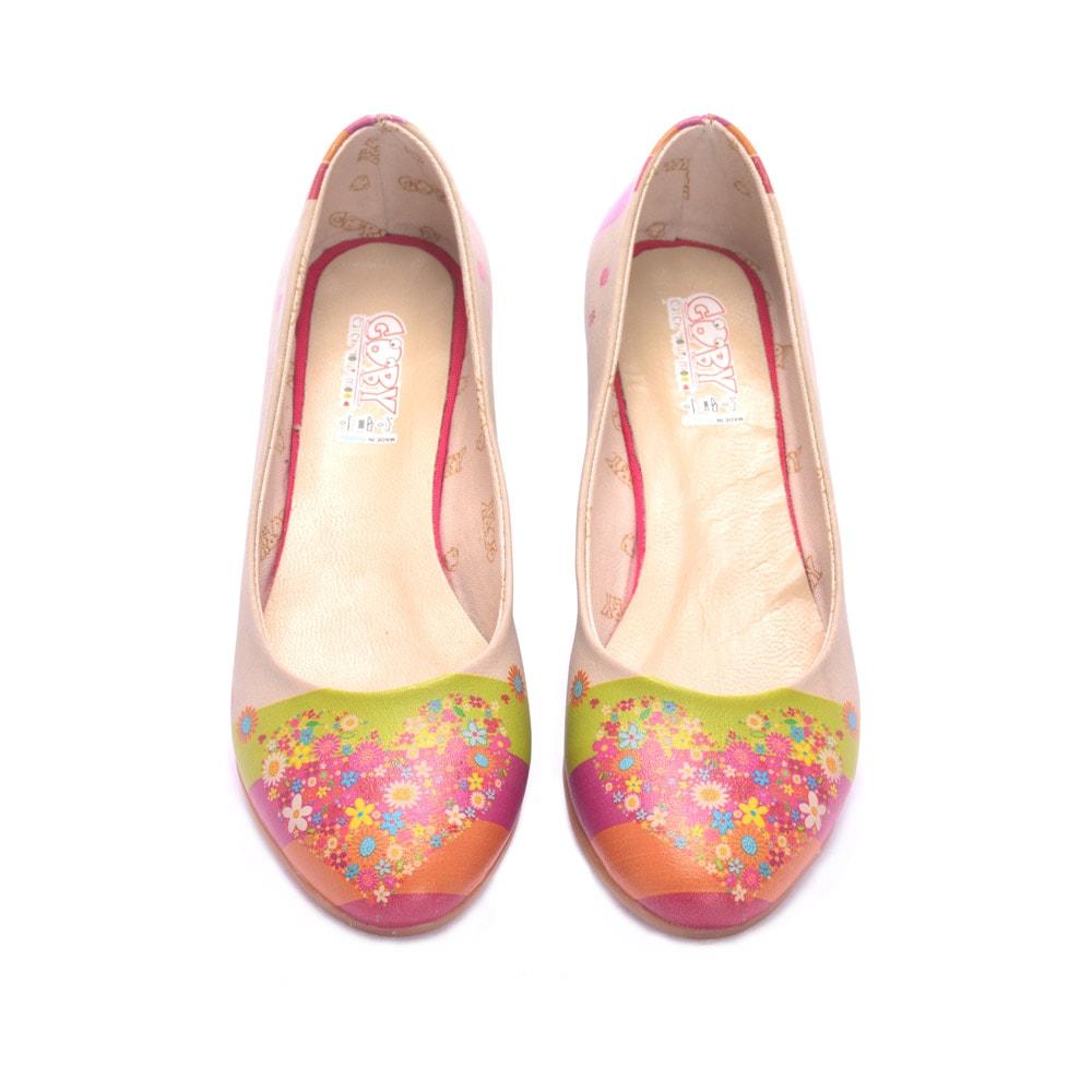 Flowering Heart Ballerinas Shoes 1054 (506262323232)