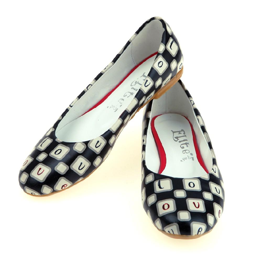 Black and White Dream Ballerinas Shoes 1061 (2198973087840)