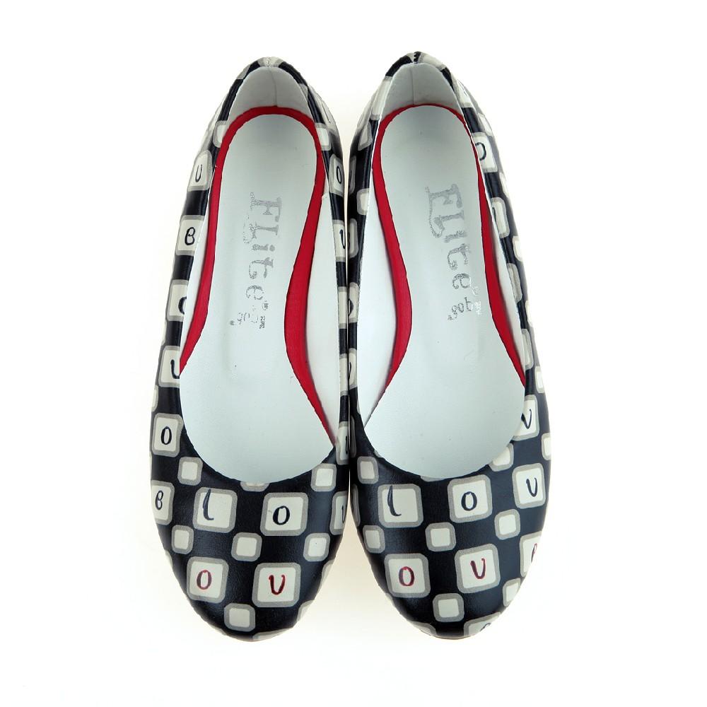 Black and White Dream Ballerinas Shoes 1061 (2198973087840)