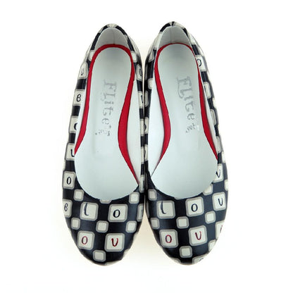 Black and White Dream Ballerinas Shoes 1061 (2198973087840)