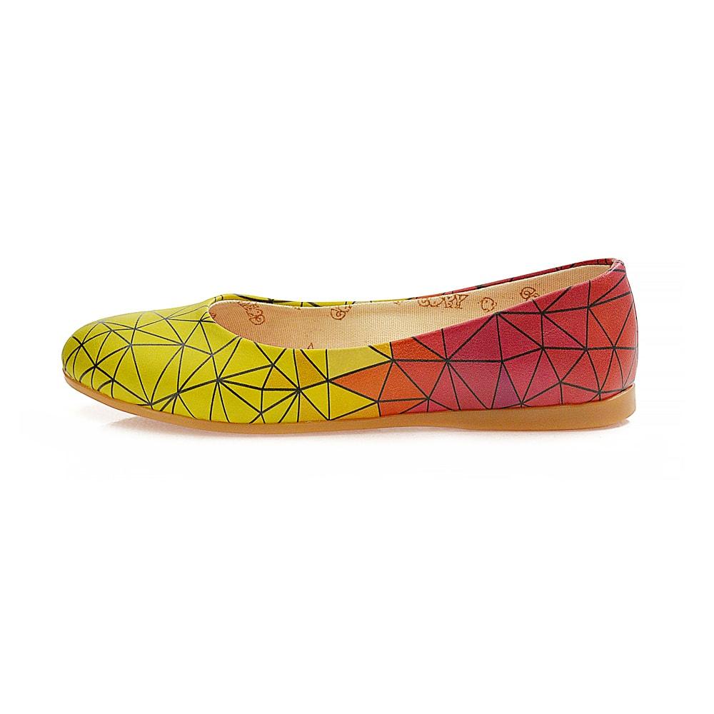 Yellow Red Prismas Ballerinas Shoes 1098 (506263928864)