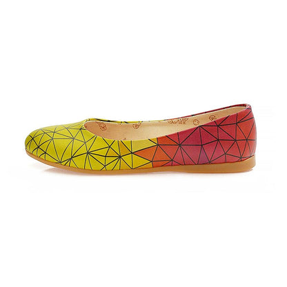 Yellow Red Prismas Ballerinas Shoes 1098 (506263928864)
