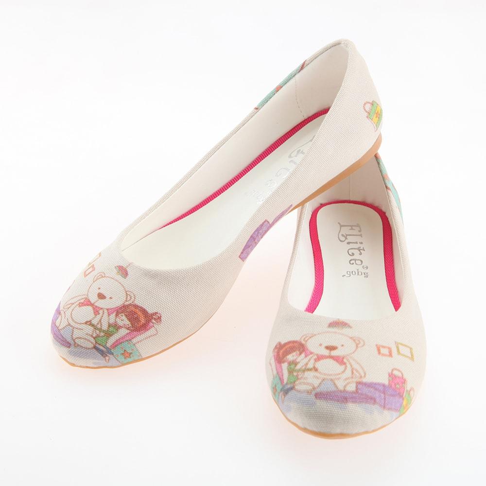 Teddy Bear Ballerinas Shoes 1102 (1405793796192)