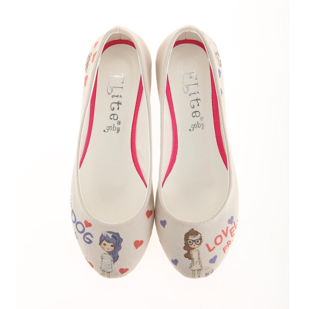 Cute Girls and Dogs Ballerinas Shoes 1111 (1405794058336)