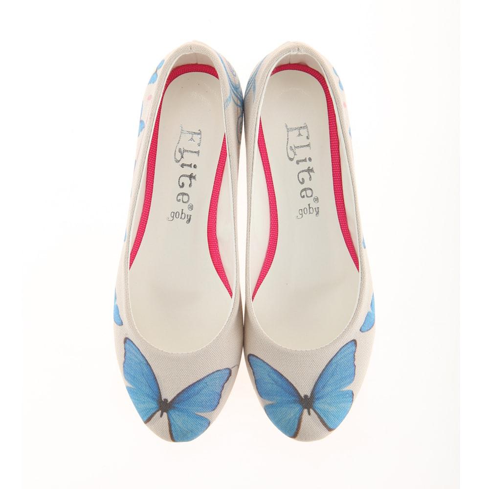 Blue Butterfly Ballerinas Shoes 1124 (1405794386016)
