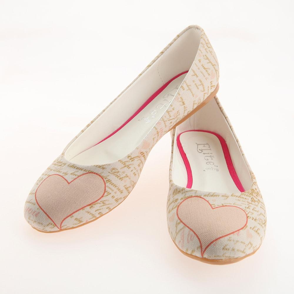 Heart Ballerinas Shoes 1125 (1405794418784)