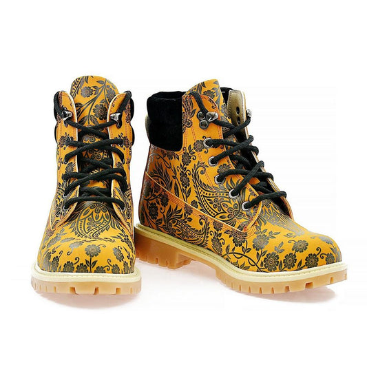 Orange & Black Drawings in Art Short Boots ACAT104 (1329354997856)