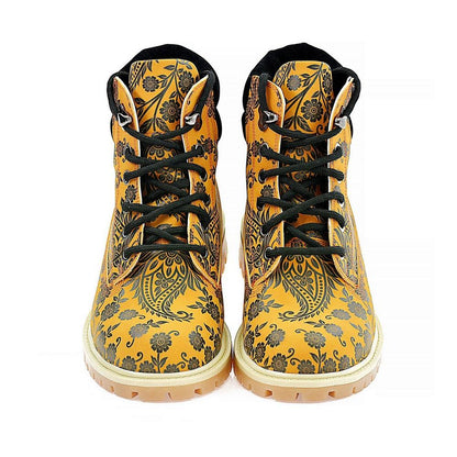 Orange & Black Drawings in Art Short Boots ACAT104 (1329354997856)