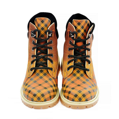 Yellow Pink & Black Drawings in Art Short Boots ACAT106 (1329355063392)