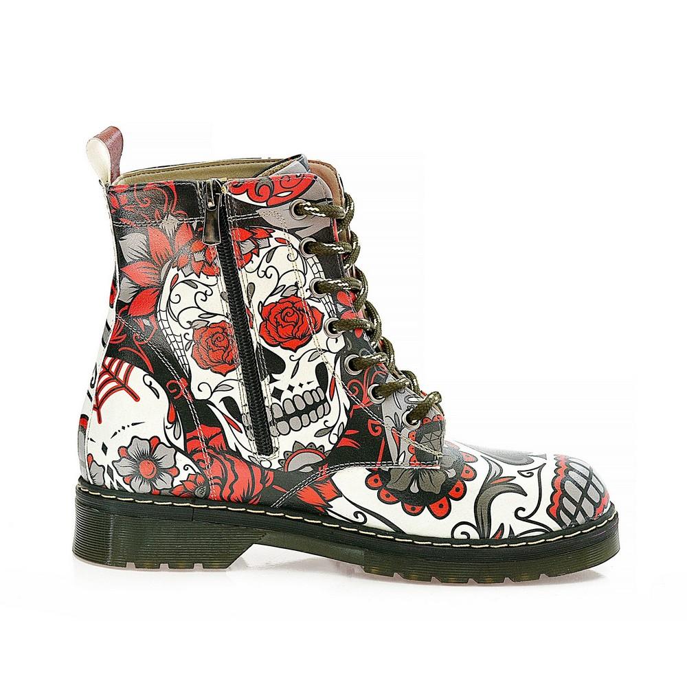 Rose Eyes Skull Long Boots AMAR108 (1329363550304)
