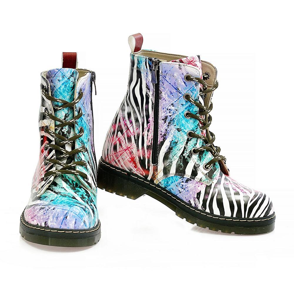 Painted Zebra Long Boots AMAR112 (1329363681376)