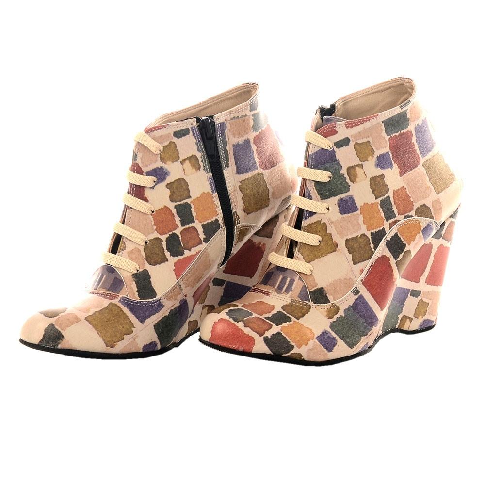 Colored Squares Ankle Boots BT215 (1405796188256)
