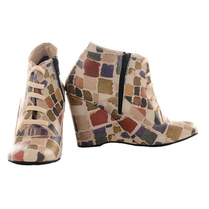 Colored Squares Ankle Boots BT215 (1405796188256)