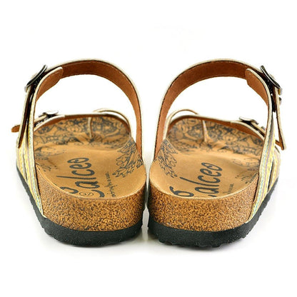 Yellow & Purple Geometric Strappy Sandal CAL1001 (737685307488)