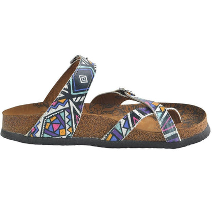 Purple & White Geometric Sandal CAL1006 (737684914272)