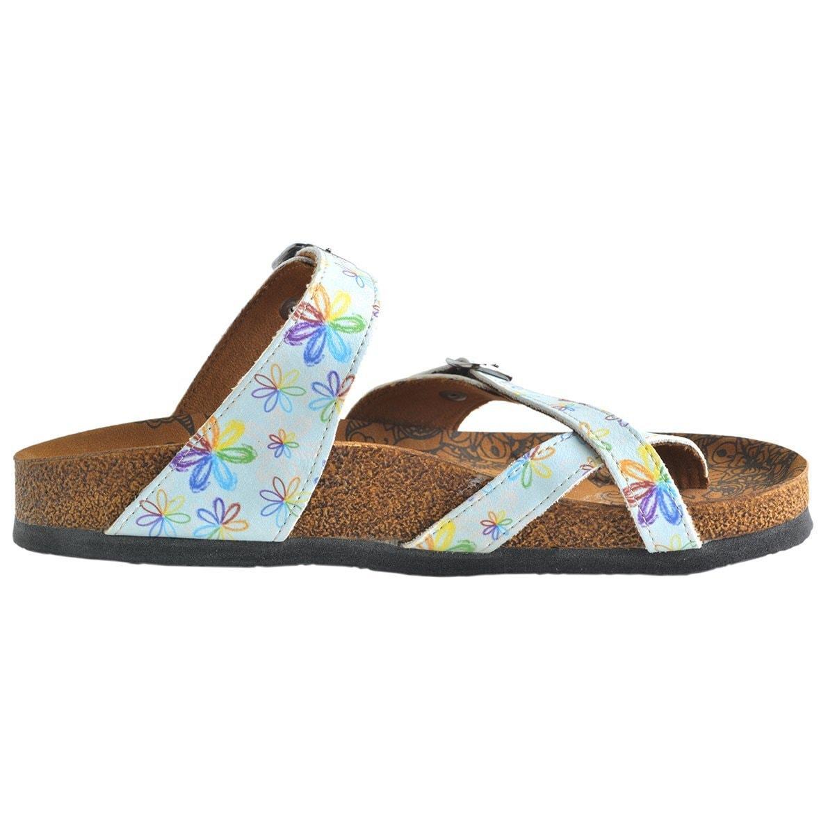 Light Blue Floral Sandal CAL1007 (737684881504)