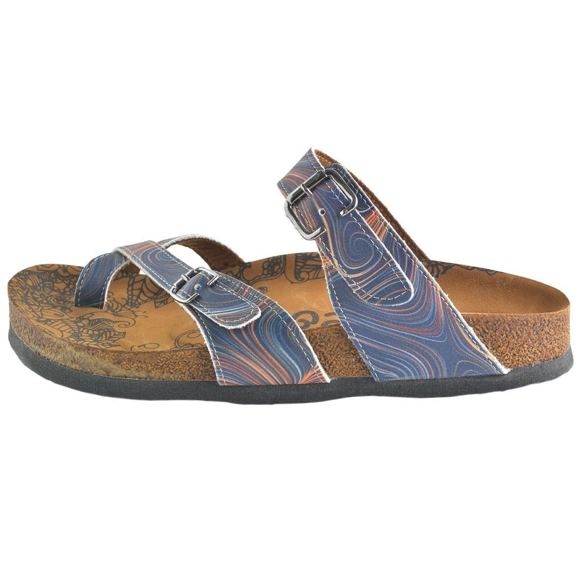 Navy Abstract Sandal CAL1008 (737684815968)