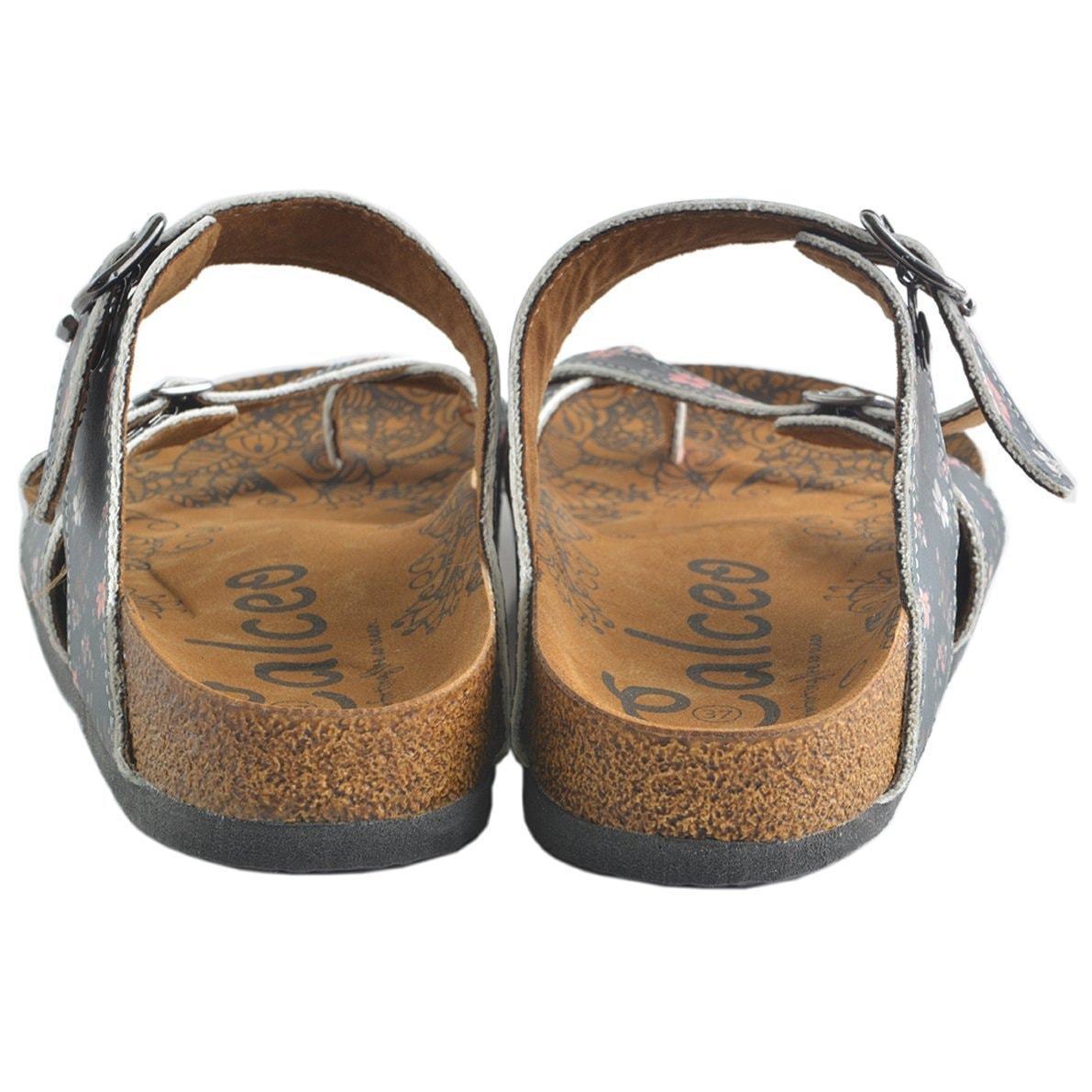 Navy Floral Sandal CAL1009 (737683832928)