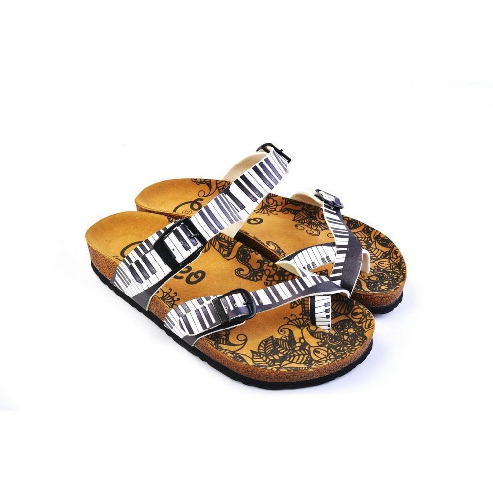 Black & White Piano Keys Sandal CAL1010 (774930956384)