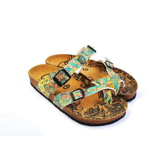 Blue & Orange Paisley Sandal CAL1011 (774931087456)